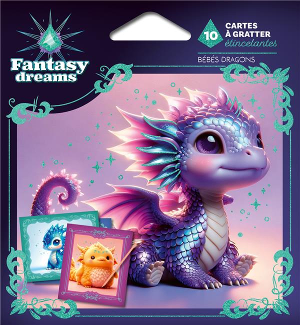 CARTES A GRATTER ETINCELANTES - BEBES DRAGONS