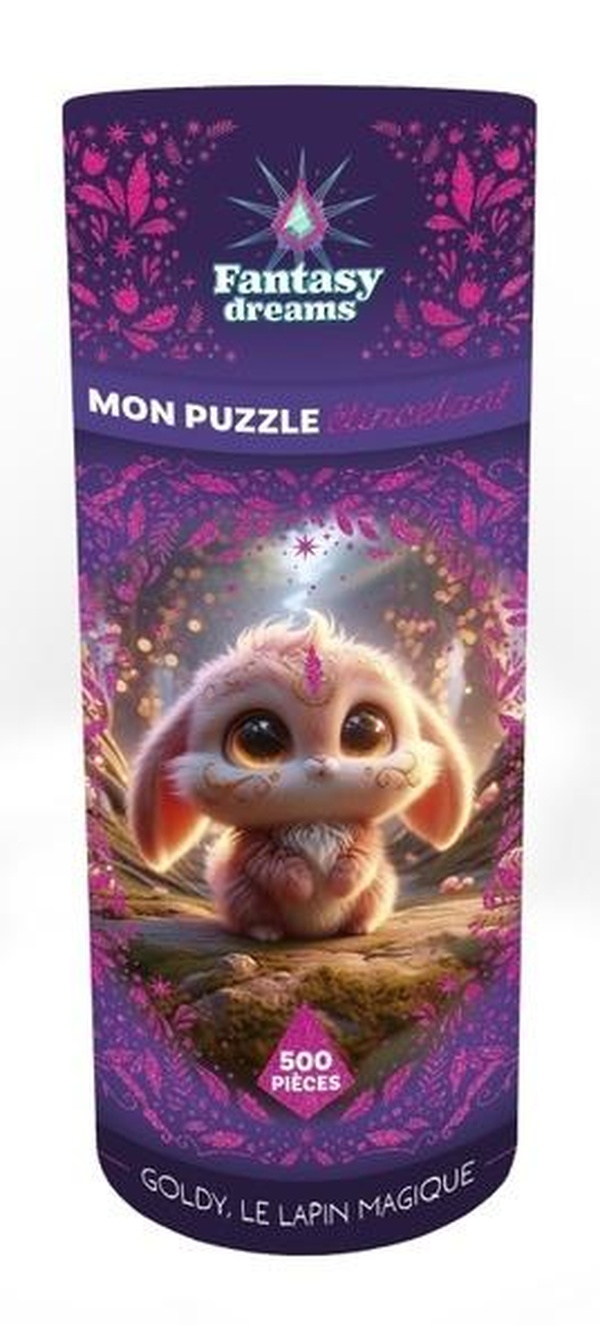 MON PUZZLE ETINCELANT FANTASY DREAMS - GOLDY, LE LAPIN MAGIQUE (500 PIECES)