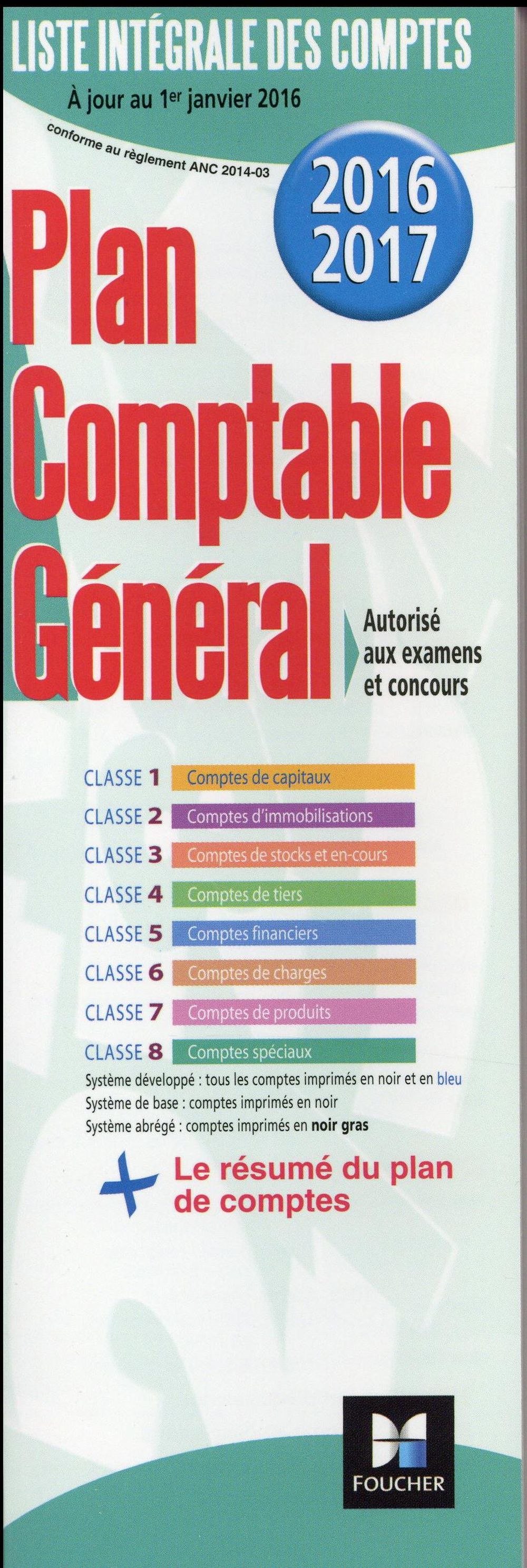 PLAN COMPTABLE GENERAL 2016-2017