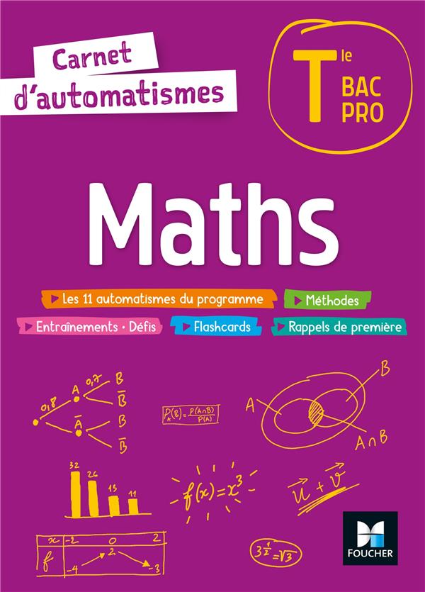 CARNET D'AUTOMATISMES - MATHS - TLE BAC PRO - ED. 2022 - LIVRE ELEVE