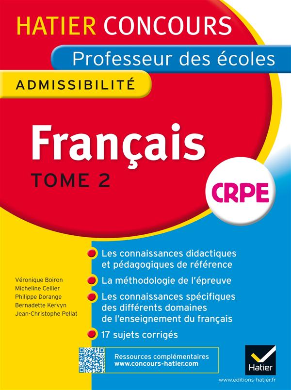 CONCOURS PROFESSEUR DES ECOLES 2015 - FRANCAIS TOME 2 - EPREUVE ECRITE D'ADMISSIBILITE
