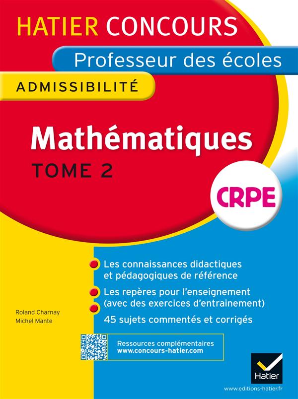CONCOURS PROFESSEUR DES ECOLES 2015 - MATHEMATIQUES TOME 2 - EPREUVE ECRITE D'ADMISSIBILITE