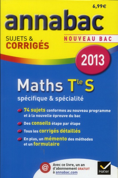 ANNALES ANNABAC 2013 MATHS TLE S SPECIFIQUE & SPECIALITE