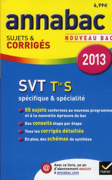 ANNALES ANNABAC 2013 SVT TLE S SPECIFIQUE & SPECIALITE