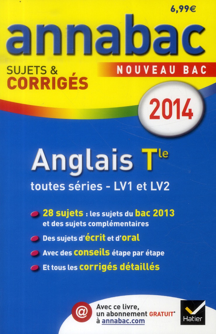 ANNALES ANNABAC 2014 ANGLAIS TLE LV1 ET LV2