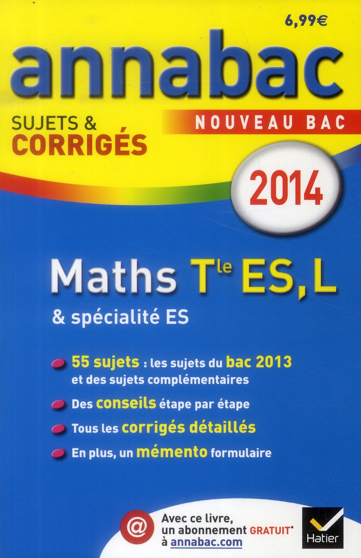 ANNALES ANNABAC 2014 MATHS TLE ES, L