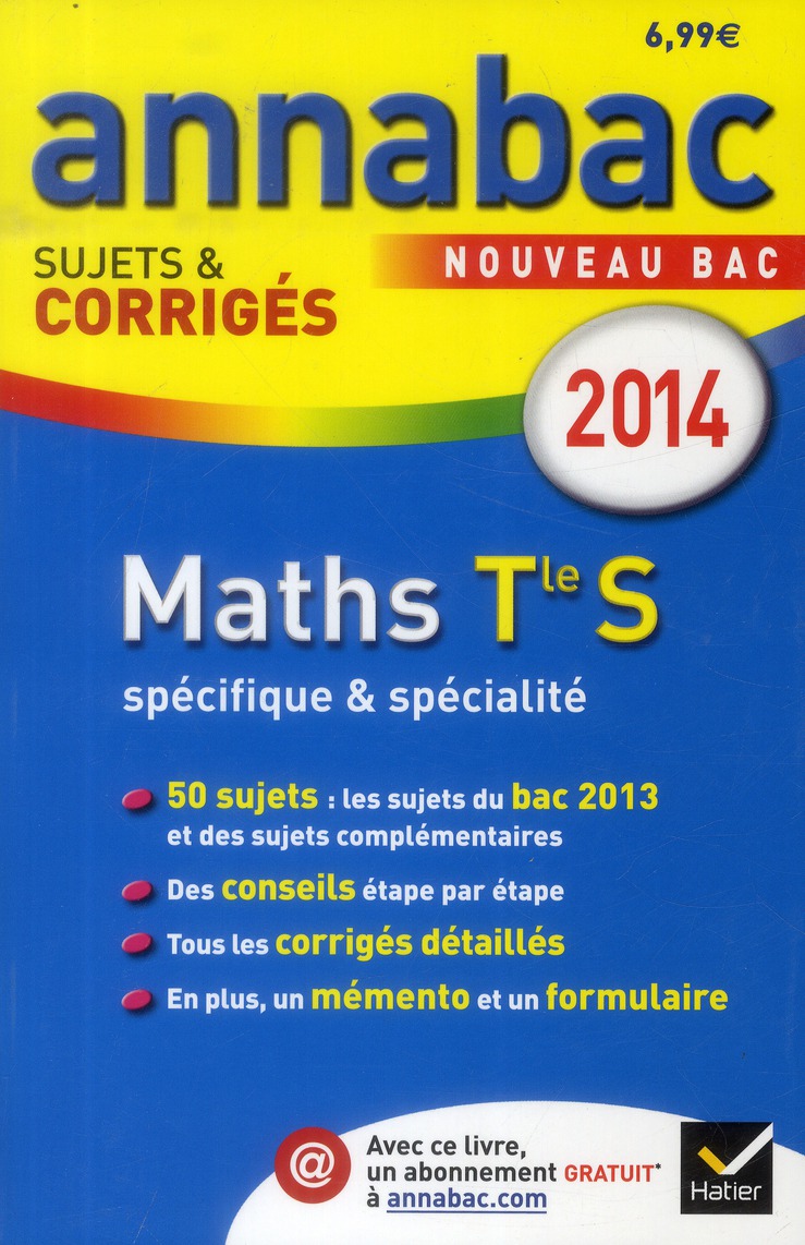 ANNALES ANNABAC 2014 MATHS TLE S SPECIFIQUE & SPECIALITE