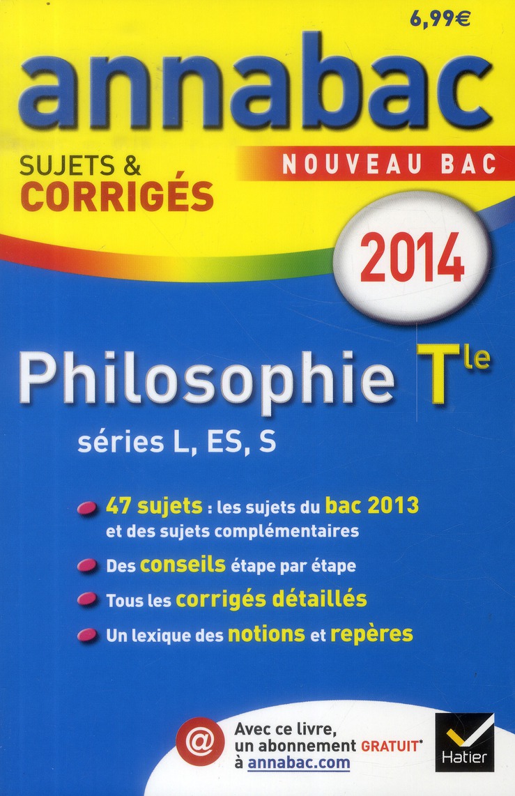 ANNALES ANNABAC 2014 PHILOSOPHIE TLE L,ES,S