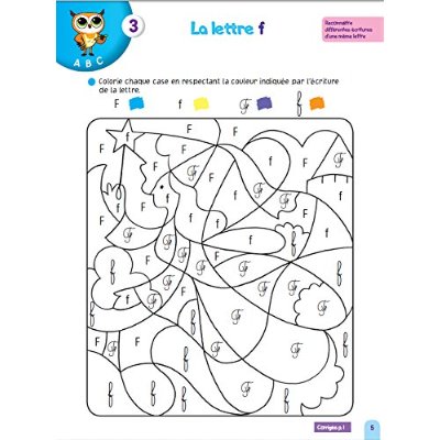 COLORIAGES POUR APPRENDRE LES LETTRES ET LES NOMBRES GS