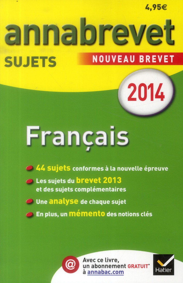 ANNALES ANNABREVET 2014 FRANCAIS