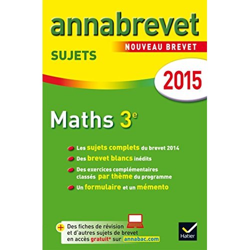 ANNALES ANNABREVET 2015 MATHS 3E