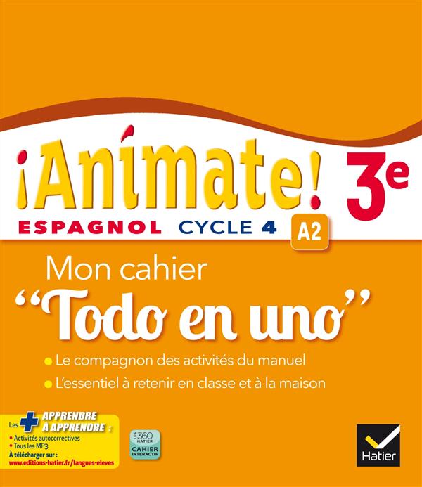 ANIMATE ESPAGNOL 3E ED. 2016 - CAHIER D'ACTIVITES