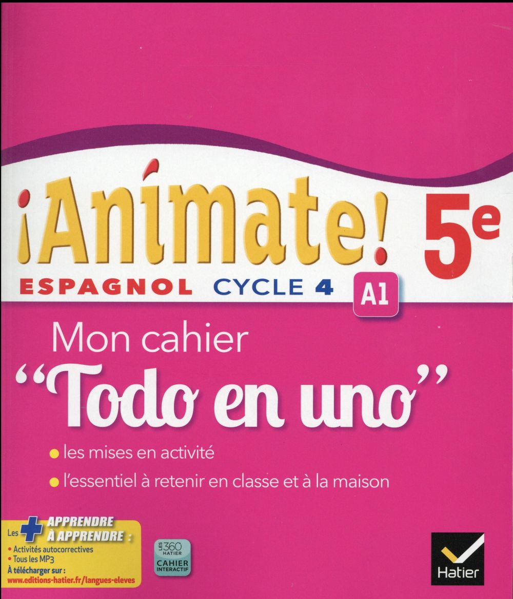 ANIMATE ESPAGNOL 5E TODO EN UNO ED. 2016 - CAHIER D'ACTIVITES