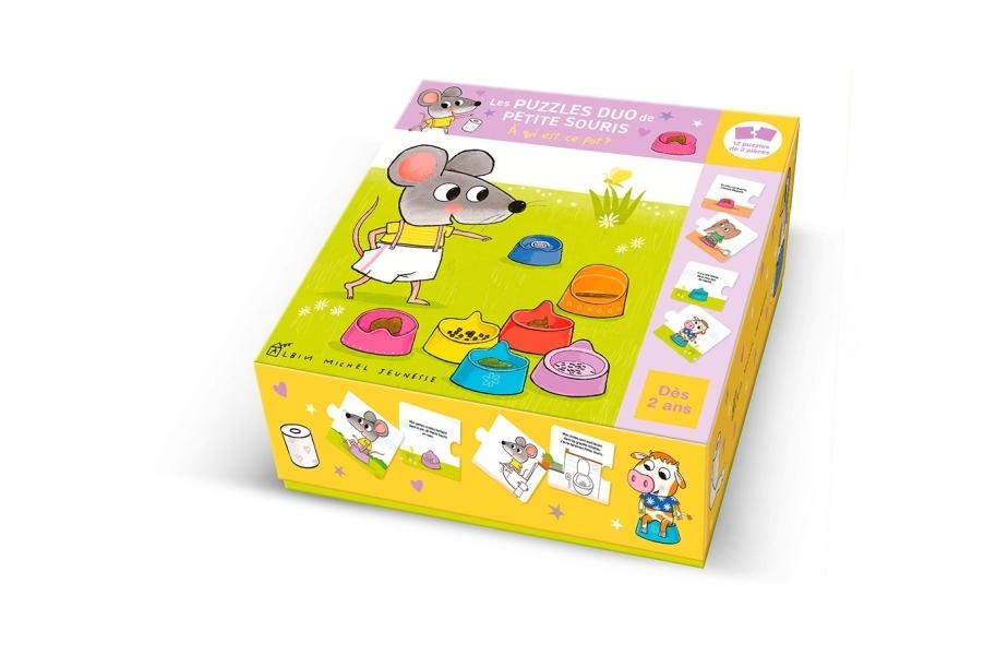 LES PUZZLES DUO DE PETITE SOURIS - A QUI EST CE POT ? - BOITE 24 PIECES (12X2)