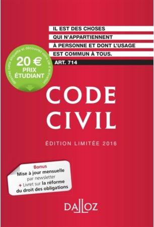 CODE CIVIL 2016. EDITION LIMITEE - 115E ED.