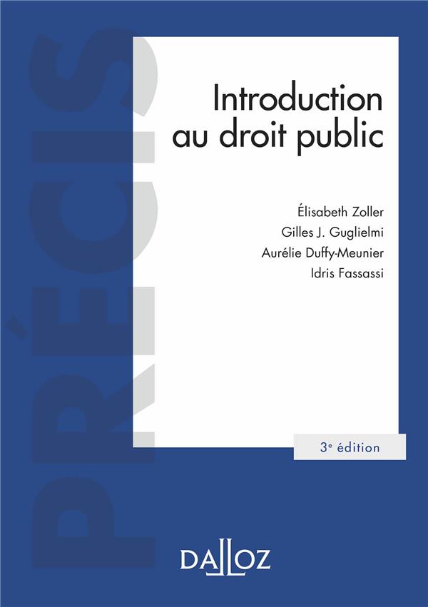 INTRODUCTION AU DROIT PUBLIC - 3E ED.