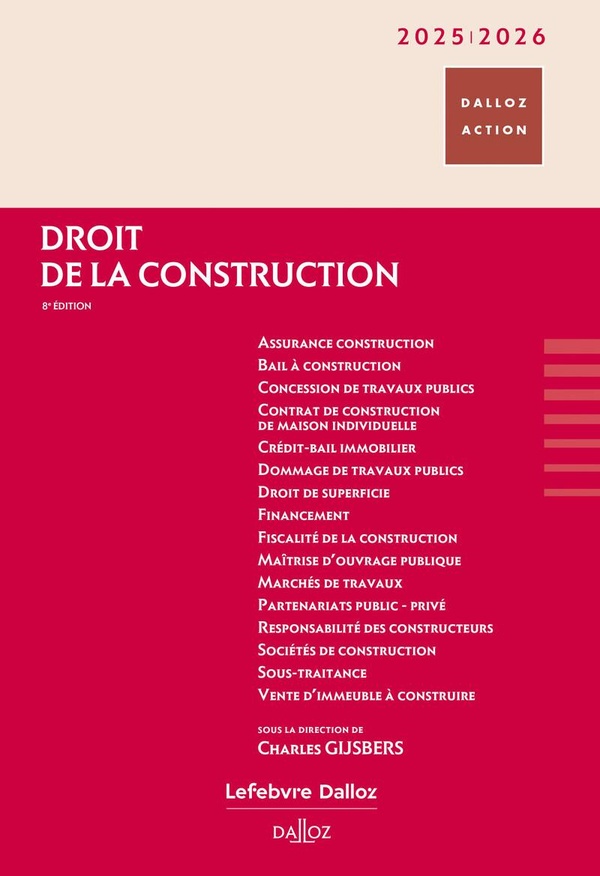 DROIT DE LA CONSTRUCTION 2026/2027. 8E ED.