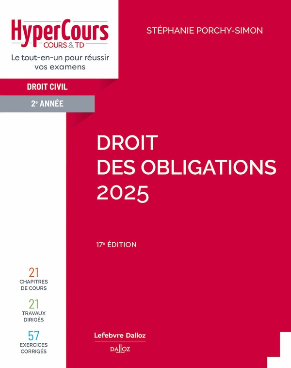 DROIT DES OBLIGATIONS 2025. 17E ED.