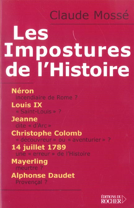 LES IMPOSTURES DE L'HISTOIRE