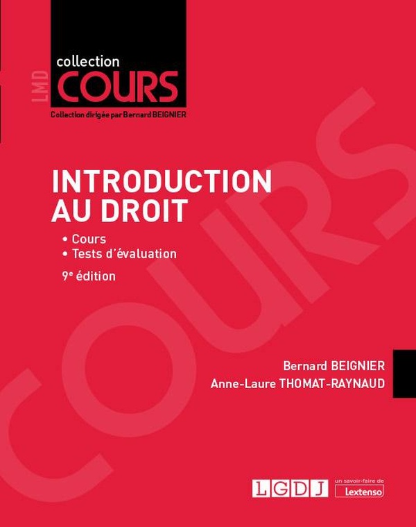 INTRODUCTION AU DROIT - COURS - TESTS D'EVALUATION