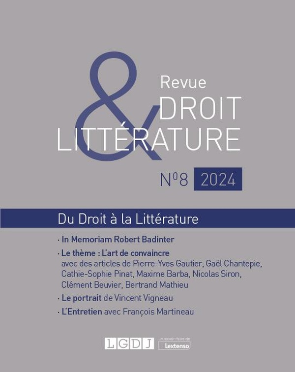 REVUE DROIT ET LITTERATURE N 8-2024 - LA RHETORIQUE