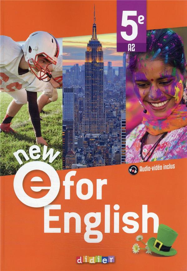 NEW E FOR ENGLISH - ANGLAIS 5E ED. 2022 - LIVRE ELEVE