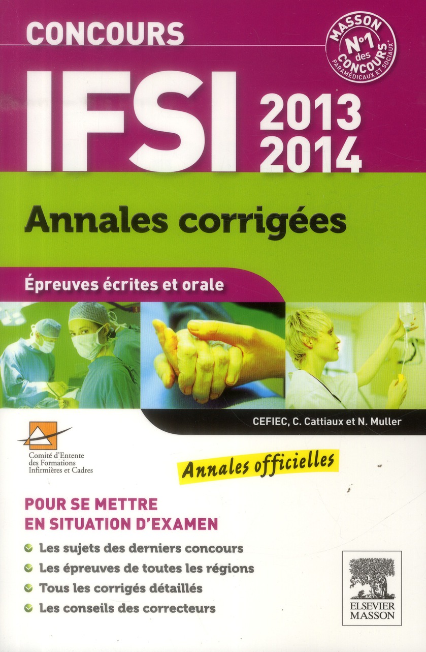 CONCOURS IFSI 2013-2014 ANNALES CORRIGEES