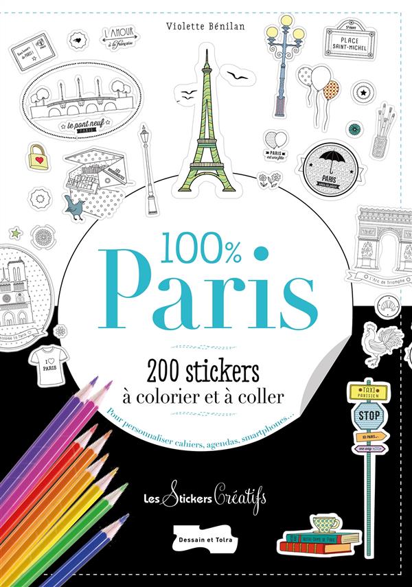 200 STICKERS A COLORIER-100 % PARIS