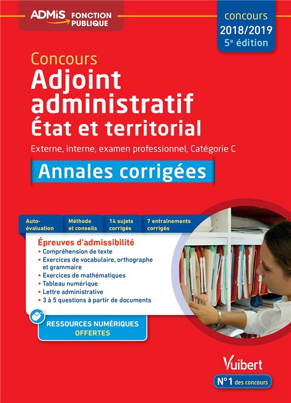 CONCOURS ADJOINT ADMINISTRATIF - ANNALES CORRIGEES