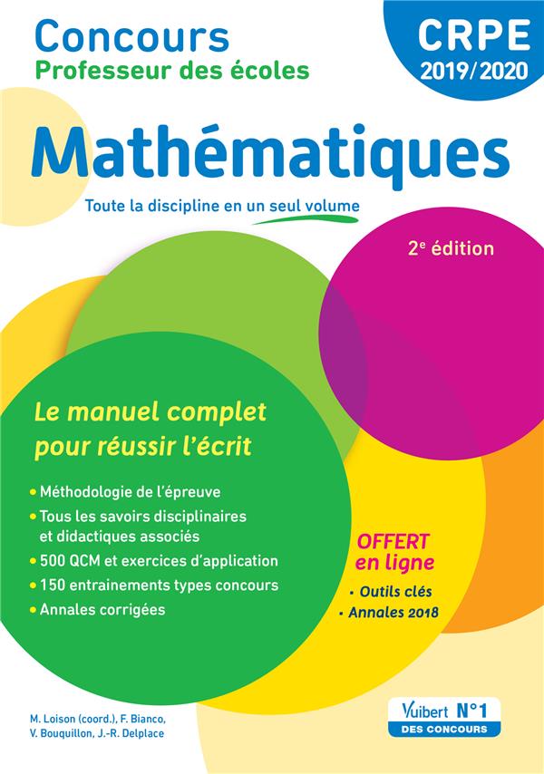 CONCOURS PROFESSEUR DES ECOLES MATHEMATIQUES CRPE 2019/2020