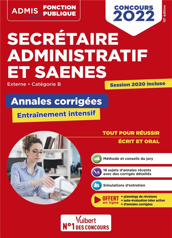 CONCOURS SA ET SAENES - ANNALES CORRIGEES - CATEGORIE B - ADMIS