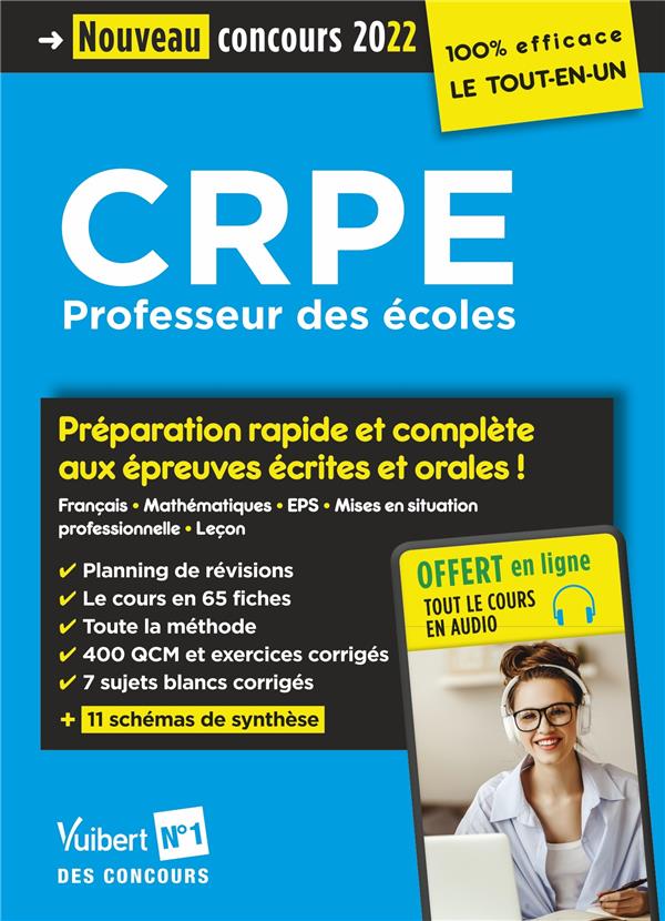 CRPE - CONCOURS PROFESSEUR DES ECOLES - PREPARATION RAPIDE ET COMPLETE A TOUTES LES EPREUVES - ECRIT