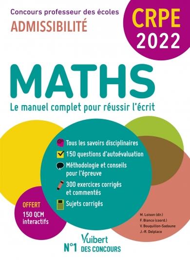 CRPE - CONCOURS PROFESSEUR DES ECOLES - MATHS - ECRIT 2022 - NOUVEAU CONCOURS