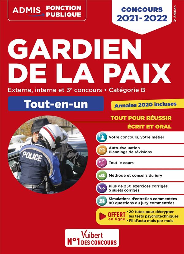 CONCOURS GARDIEN DE LA PAIX - CATEGORIE B - ADMIS - TOUT-EN-UN - CONCOURS EXTERNE, INTERNE ET 3E VOI