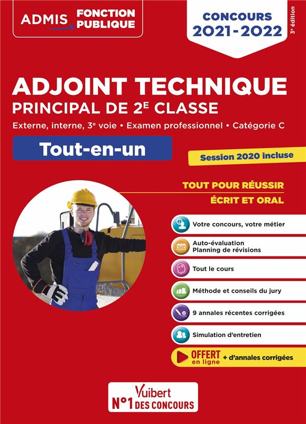 CONCOURS ADJOINT TECHNIQUE PRINCIPAL DE 2E CLASSE - CATEGORIE C - TOUT-EN-UN - ANNALES 2020 INCLUSES