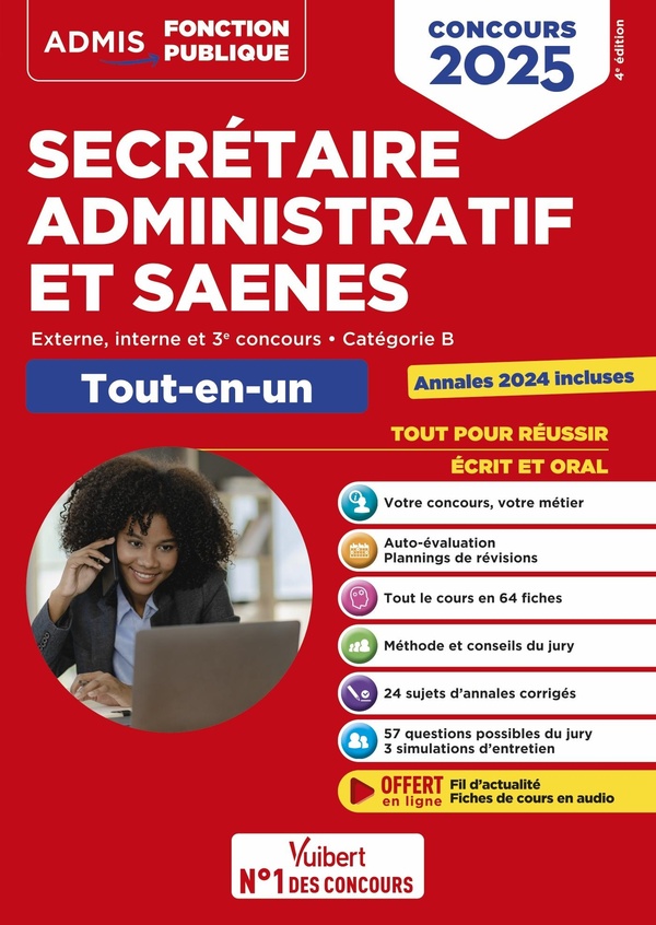 CONCOURS SECRETAIRE ADMINISTRATIF ET SAENES - CATEGORIE B - TOUT-EN-UN - EXTERNE ET INTERNE - CONCOU