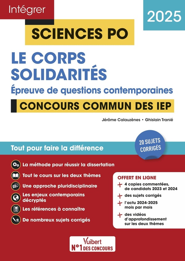 SCIENCES PO - QUESTIONS CONTEMPORAINES - LE CORPS + SOLIDARITES - CONCOURS COMMUN DES IEP 2025 - 20