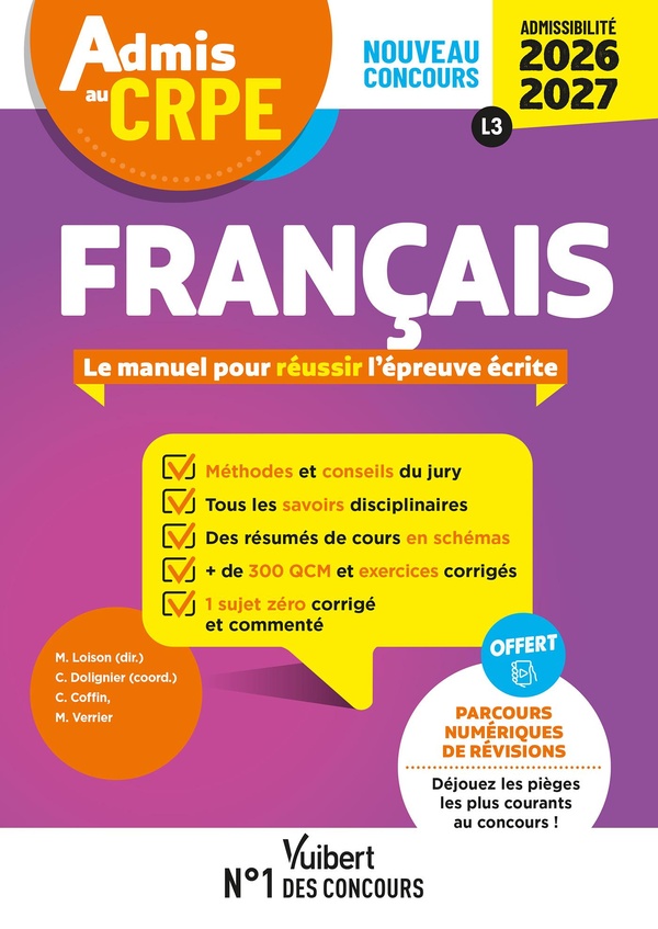 ADMIS AU CRPE 2026-2027 - EPREUVE ECRITE DADMISSIBILITE L3 - FRANCAIS - TOUTES LES CLES DE LA REUSSI