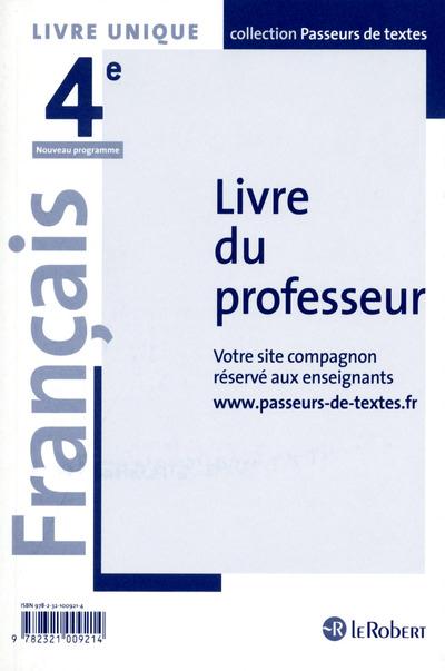 FRANCAIS 4EME PROFESSEUR - PASSEURS DE TEXTES (CYCLE 4) - 2016