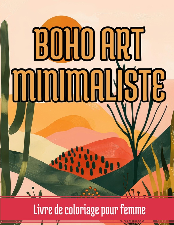 BOHO ART MINIMALISTE - LIVRE DE COLORIAGE POUR FEMME