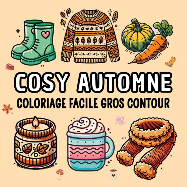 COSY AUTOMNE - COLORIAGE FACILE GROS CONTOURS