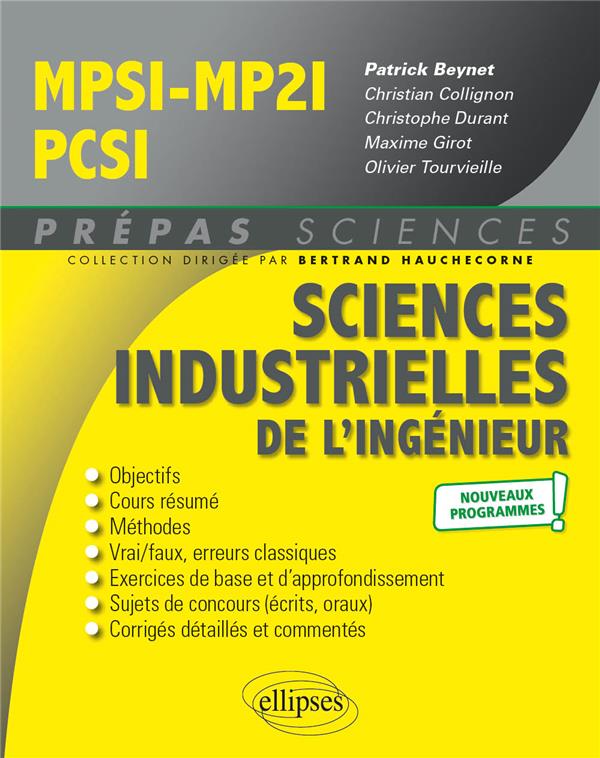 SCIENCES INDUSTRIELLES DE L'INGENIEUR MPSI - MP2I - PCSI - NOUVEAUX PROGRAMMES