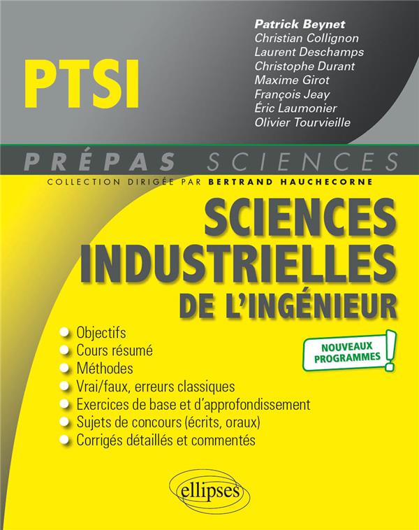 SCIENCES INDUSTRIELLES DE L'INGENIEUR PTSI - NOUVEAUX PROGRAMMES
