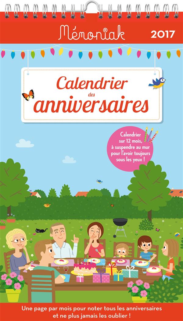 CALENDRIER DES ANNIVERSAIRES MEMONIAK 2017