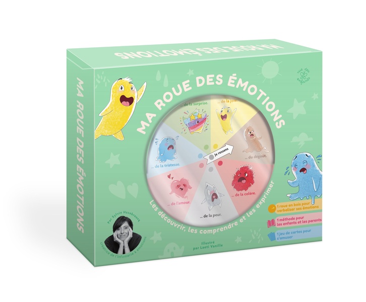 COFFRET - MA ROUE DES EMOTIONS : LES DECOUVRIR, LES COMPRENDRE ET LES EXPRIMER - AVEC UN LIVRE DE 64
