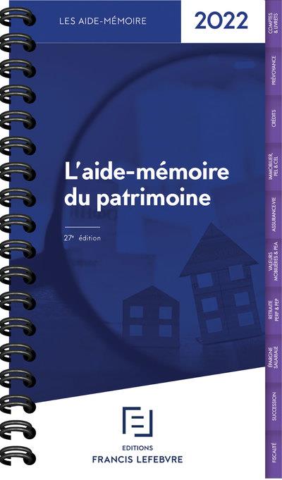 AIDE MEMOIRE DU PATRIMOINE 2022