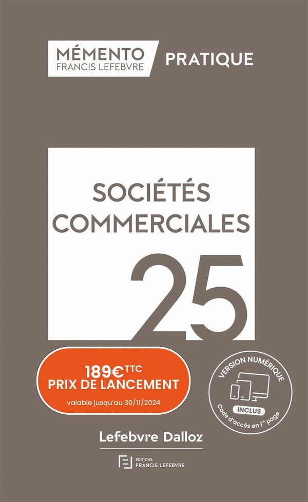 MEMENTO SOCIETES COMMERCIALES 2025