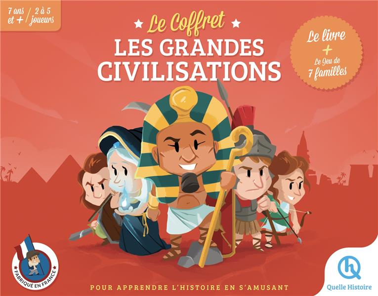 LE COFFRET LES GRANDES CIVILISATIONS - BEAU LIVRE + 7 FAMILLES