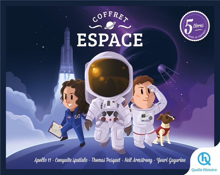 COFFRET ESPACE - APOLLO 11 - CONQUETE SPATIALE - THOMAS PESQUET - NEIL ARMSTRONG - YOURI GAGARINE