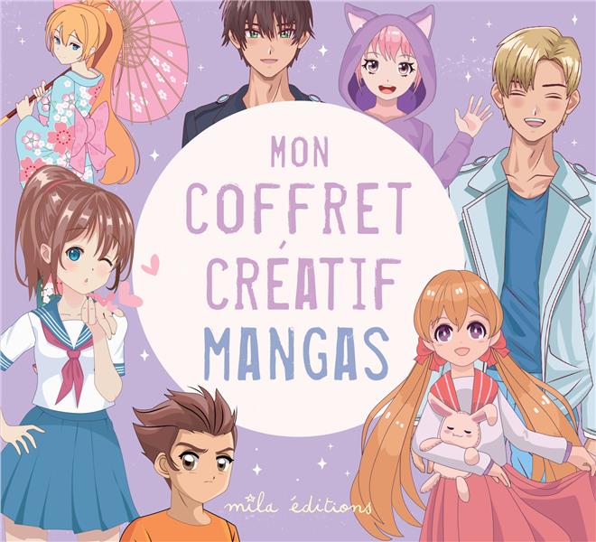 MON COFFRET CREATIF - MANGAS - UN LIVRE DE COLORIAGE, 5 FEUTRES ET DES STICKERS